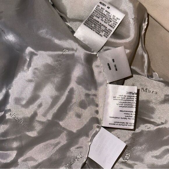 Max Mara Jacket Women’s Matte Off White Leather Jacket Size 14 So soft. - Picture 3 of 12